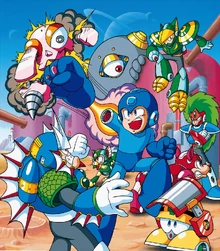 Japanese promotional artwork for Mega Man V.