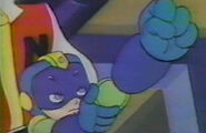 Mega Man using the Hard Knuckle in Captain N: The Game Master