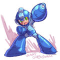 Illustration of Mega Man by Hitoshi Ariga