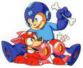 Mega Man and Rush in Mega Man 3