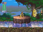 Mega Man X using Lightning Web. It travels a preset distance before it stays in place and disappears.