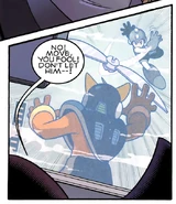 Mega Man throwing a Rolling Cutter in the Mega Man comic.