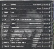 Songlist in booklet