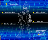 Mega Man's gear analysis from Mega Man Star Force 3.