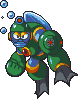 Bubble Man's CD database sprite from Mega Man & Bass.