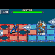 Rockman fighting DrillMan.