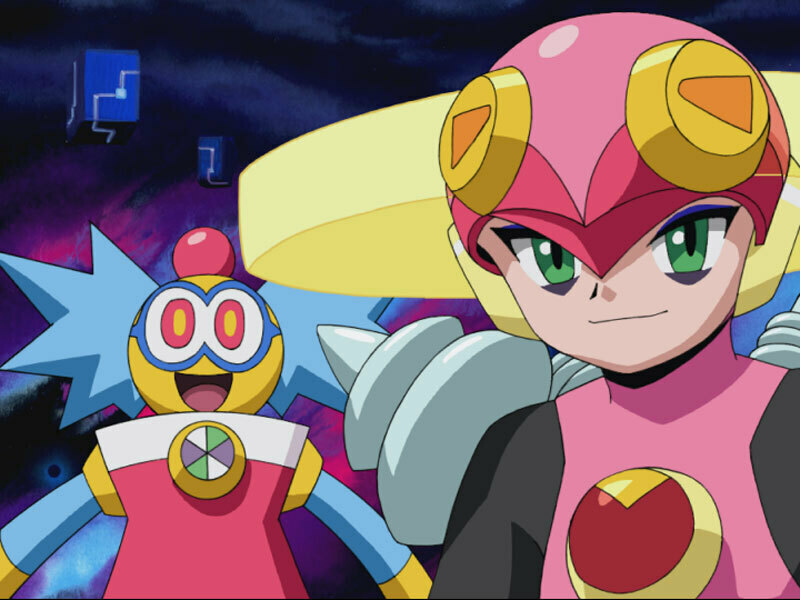 Megaman NT Warriors anime .- Rockman and Roll dressed like