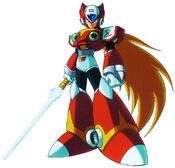 Zero standing with his Z-Saber from Mega Man X4.