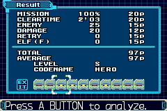 Result screen from Mega Man Zero 3.