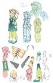 Pallette's design sketches for Mega Man X8.