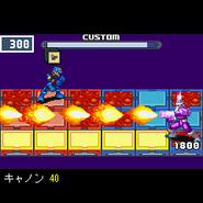 Rockman fighting FireMan DS.