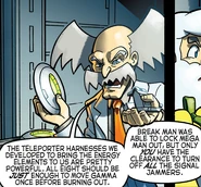 Dr. Wily holding an Energy Element and a teleport harness in Mega Man #45.