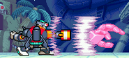 Duo's charge shot in Mega Man 2: The Power Fighters.