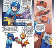 Mega Man obtaining the three items in the Mega Man comic series.