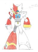 Concept art of Zero's back in Mega Man X2.