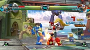 MegaMan Volnutt fighting against Zero in the Gesellschaft.