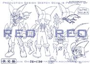 Bass Cross MegaMan anime design sheet.