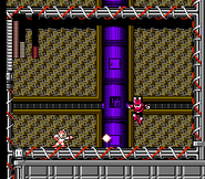 Mega Man using Spark Shock in Mega Man 3.