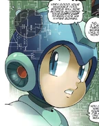 Mega Man obtaining Hyper Bomb in the Mega Man comic book series.