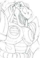 Burn Dinorex sketch for Mega Man X5.