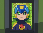 The actual Rockman in a video call on Raika's PET.