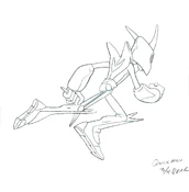 Quick Man Captain N production sketch (Rear)