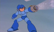 Mega Man using Ice Slasher in the Mega Man cartoon.