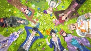 The main cast except Yashiro as main menu background