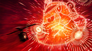 General Teddie mocks the Shadow Operatives with an firework image of himself