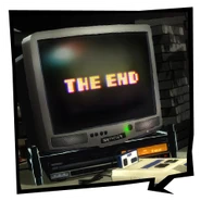 The CRT Television in the "Golden Finger" trophy