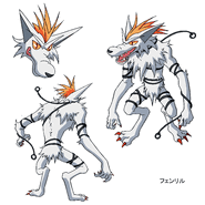 Fenrir's design as it appears in Devil Children (Anime)