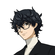 The protagonist's portrait with glasses (Unused)