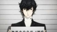 Protagonist receiving a mugshot after being arrested