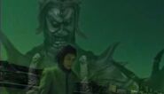 The Persona 1 Protagonist summoning Vishnu as his persona in the Devil Summoner TV drama