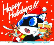 Christmas Illustration (2023) of Morgana and Gallica by Soejima (Tweet)