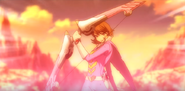 Yukari posing with the "Ultimate Bow"