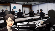 Miyako Kaburagi at a Public Safety meeting about the Phantom Thieves