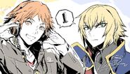 BBTAG Illustration countdown of Yosuke Hanamura and Jin Kisaragi