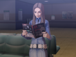 Chiaki looking at an occult magazine