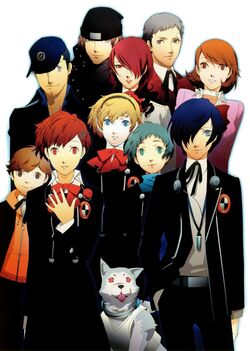 Персонажи Persona 3 вместе с протагонистом-девушкой