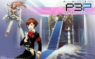 Persona 3 Portable Wallpaper of The Female Protagonist along with Orpheus's Female Counterpart.