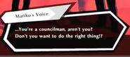 Mariko asks about the councilman's choice