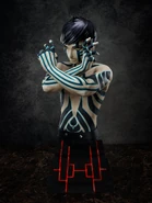 Demi-fiend life-size bust figure (100cm, tattoo has luminescent paint)
