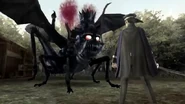 Raidou confronting Psycho Apollyon as seen in Devil Summoner 2: Raidou Kuzunoha vs. King Abaddon
