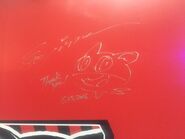 Shigenori Soejima drew illustrations on the booth at the end of last day's event.[4]