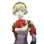 Portrait of Aigis, crying, seen in Persona 3 Portable