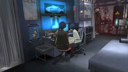 Tae Takemi and the protagonist in her office, with Morgana visible in his school bag