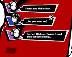 Haru calling Makoto "Mako-chan" via IM.
