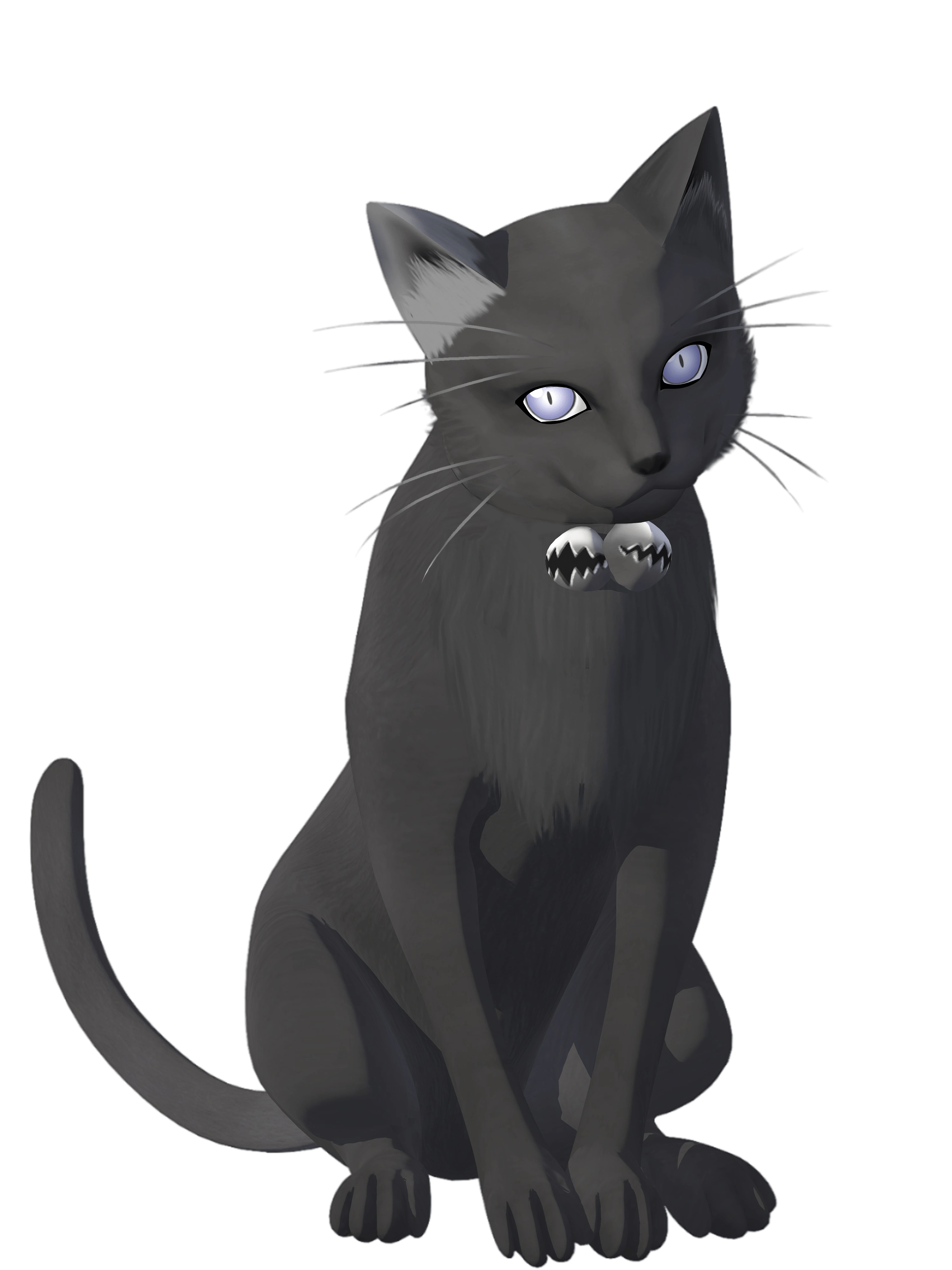 Черный аниме кот