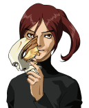 Philemon's unmasked portrait from Persona 2: Innocent Sin, revealing Tatsuya Suou's face